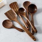 Kit Utensílios de Cozinha em Madeira Ecológica