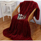 Manta Aveludada Canelada para Cama de Casal